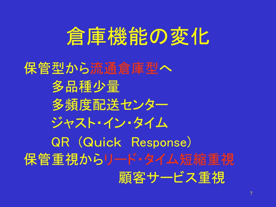 倉庫機能の変化